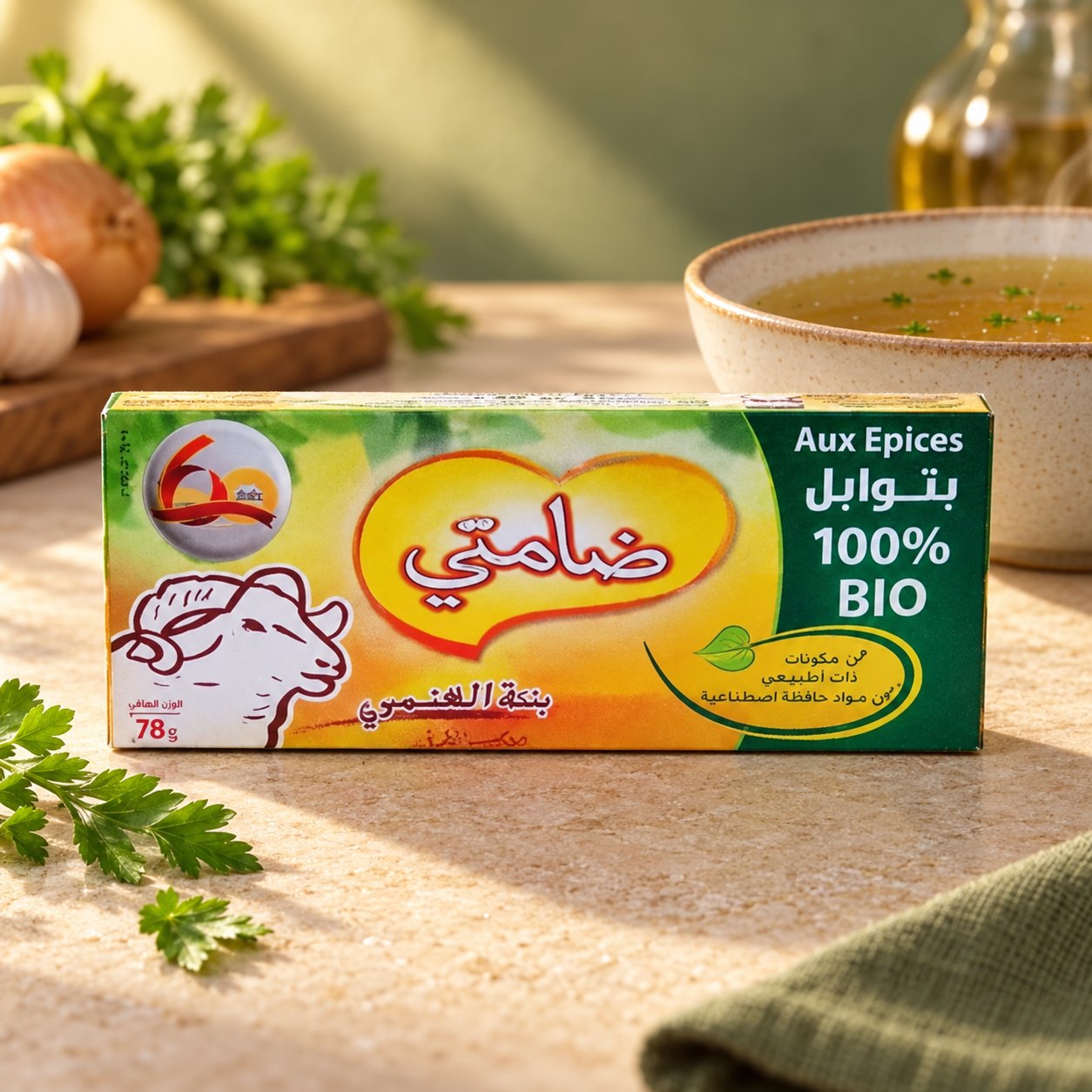 Hammel-Brühwürfel mit Gewürzen 100 % bio Damti x8 Würfel 76 g - IDÉAL