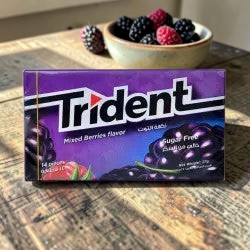 Medina Market Trident Kaugummi mit gemischtem Beerenaroma, zuckerfrei, in violetter Verpackung