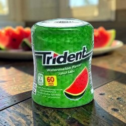 Medina Market Trident Kaugummi mit Wassermelonen-Geschmack in einer grünen Dose mit 60 zuckerfreien Kaugummis